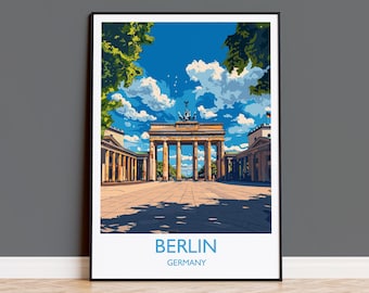 Stampa artistica da parete di Berlino, poster di viaggio di Berlino, Porta di Brandeburgo, regalo per gli amanti dell'arte di Berlino, regalo artistico dalla Germania