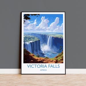 Victoria Falls Print, Reiseposter von Victoria Falls, Simbabwe, Afrika, Reisegeschenk