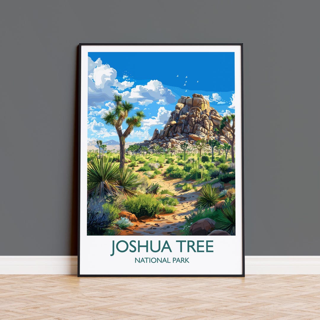 Joshua Tree National Park Travel Poster Wall Art, Travel Print of ...