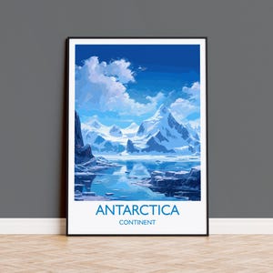Antarctica Travel Print, Travel Poster of Antarctica, Antarctica Gift, Antarctica Art Gift,  Wall Art Print