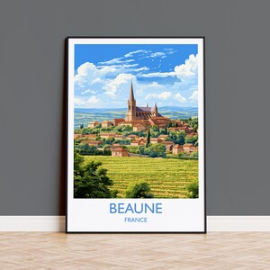 Beaune Travel Poster, Travel Print of Beaune, France, Burgundy Art, Beaune Gift, Wall Art Print