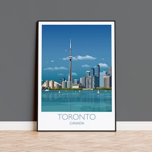 Toronto Travel Poster Gift, Toronto Skyline Wall Art, Toronto Art Lovers Gift, Toronto Canada Cityscape, Ontario Travel Wall Decor