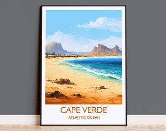 Cape Verde Travel Print, Travel Poster of Cape Verde, Africa, Cape Verde Art, Cape Verde Gift, Wall Art Print