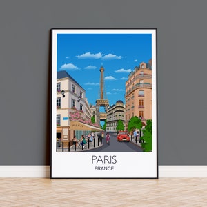 Art mural imprimé voyage Paris, affiche de voyage de Paris, cadeau Paris amateurs d'art, cadeau amateur d'art France décoration murale impression paysage urbain de Paris