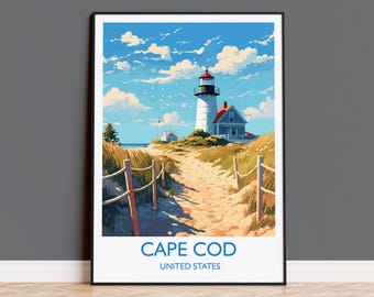 Cape Cod Poster, Travel Print of Cape Cod, Massachusetts, USA, Travel Gift
