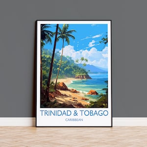 Trinidad and Tobago Travel Print, Travel Poster of Trinidad and Tobago, Caribbean, Trinidad and Tobago Gift, Wall Art Print