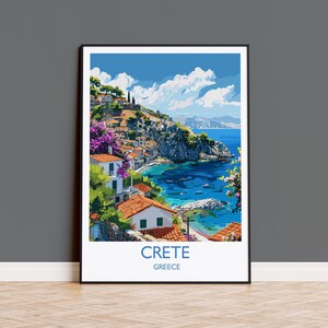 Crete Reisedruck, Reiseposter von Crete, Griechenland Geschenk, Griechische Inseln Kunstliebhaber Geschenk, Crete Geschenk Kunst, Wand Kunst Print