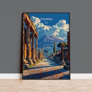 Pompeii Travel Print Wall Art, Travel Poster of Pompeii, Pompeii Art Lovers Gift, Italy, Italian Art Gift