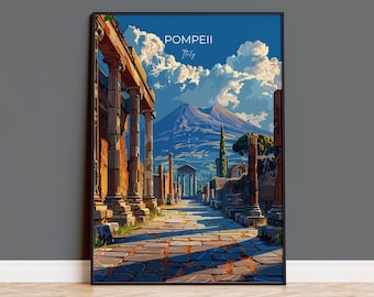Pompeii Travel Print Wall Art, Travel Poster of Pompeii, Pompeii Art Lovers Gift, Italy, Italian Art Gift