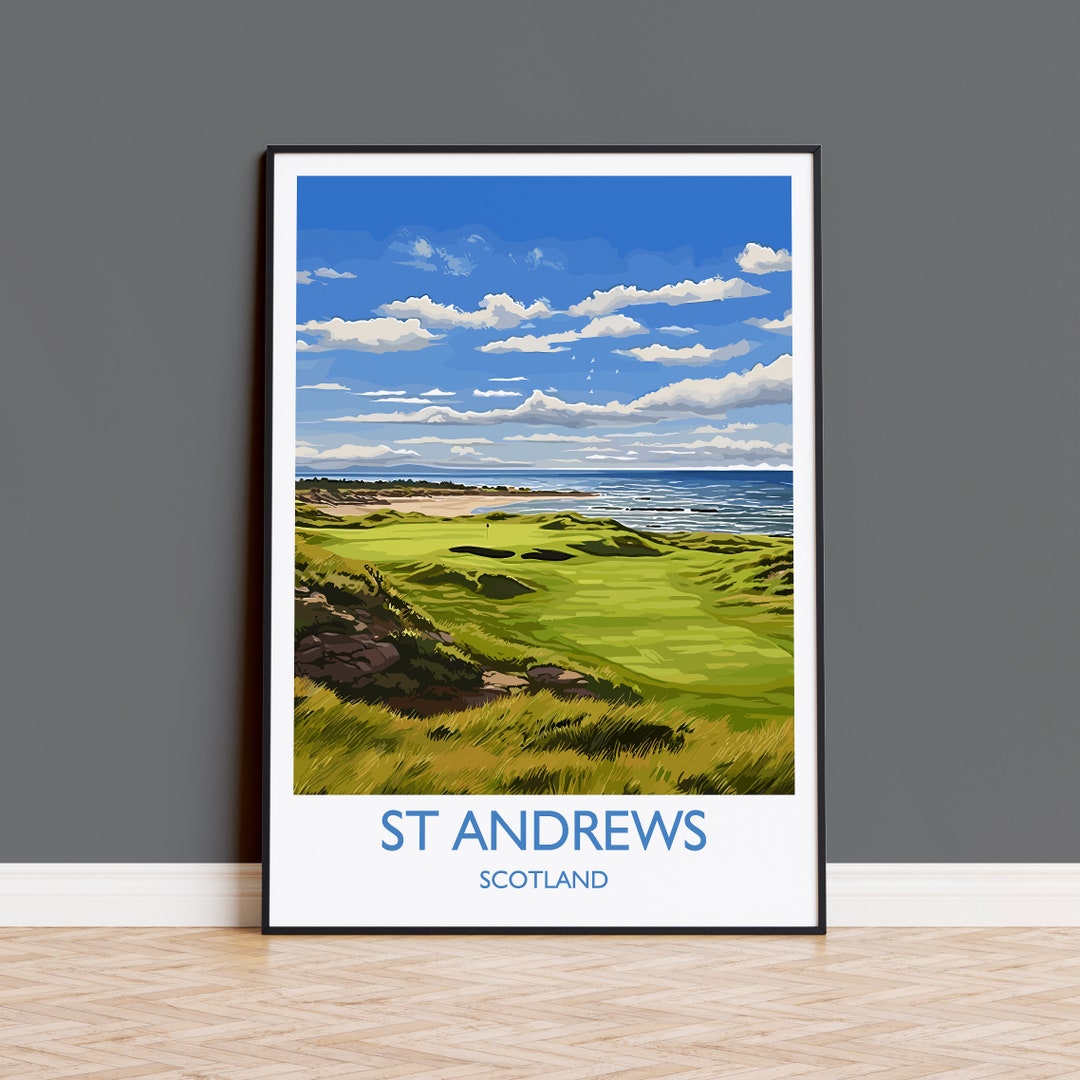 St Andrews Travel Poster Wall Art, Travel Print of St Andrews, Scotland ...
