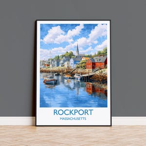 Rockport Poster, Travel Print of Rockport, Massachusetts Wall Art, Rockport Gift, USA, Travel Gift