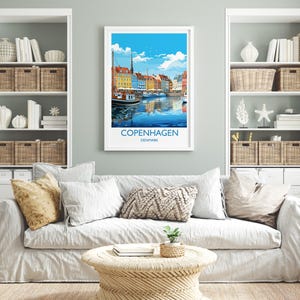 Copenhagen Poster, Travel Print of Copenhagen, Denmark, Copenhagen Gift, Denmark Wall Art, Travel Gift image 3