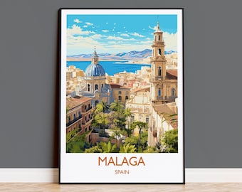 Malaga Reisedruck, Reiseposter von Malaga, Spanien, Malaga Kunst, Malaga Geschenk, Wandkunstdruck