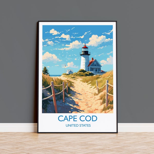Cape Cod Poster, Travel Print of Cape Cod, Massachusetts, USA, Travel Gift