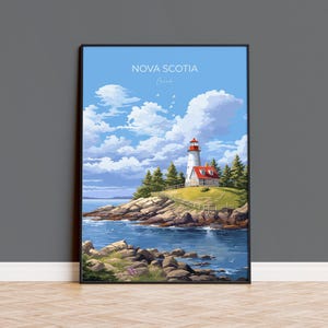 Nova Scotia Print, Travel Poster of Nova Scotia, Nova Scotia Gift, Canada Art Gift, Travel Gift
