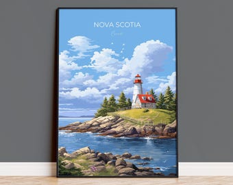 Nova Scotia Print, Travel Poster of Nova Scotia, Nova Scotia Gift, Canada Art Gift, Travel Gift