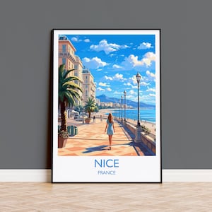 Nice Travel Poster, Travel Print of Nice, France, Nice Art, Nice Gift, Wall Art Print