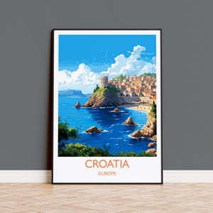 Croatia Poster, Travel Print of Croatia, Croatia Art Gift, Dalmatian coast gift, Europe Wall Art, Travel Gift