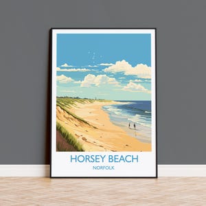 Horsey Beach Travel Print, Travel Poster of Horsey  Beach, Norfolk, England, Horsey  Beach Gift, Norfolk Art Gift, Wall Art Print