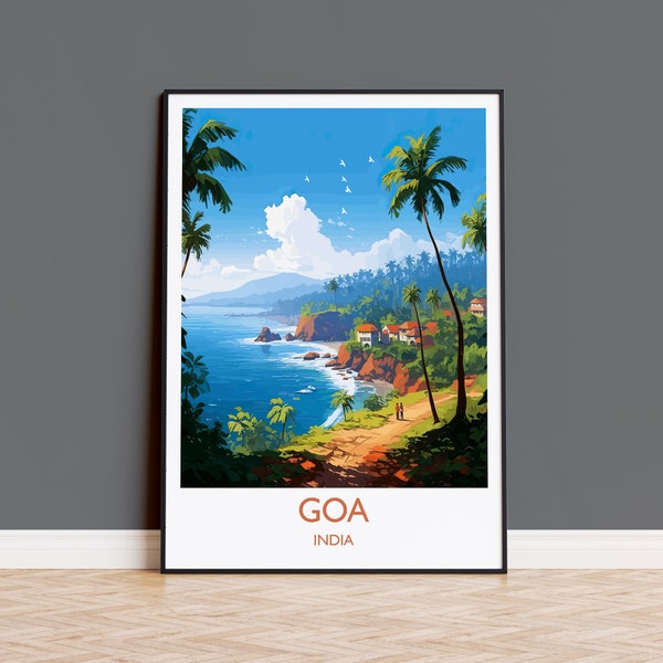 Goa Travel Print, Travel Poster of Goa, India, Goa Art, Goa Gift, Wall Art Print