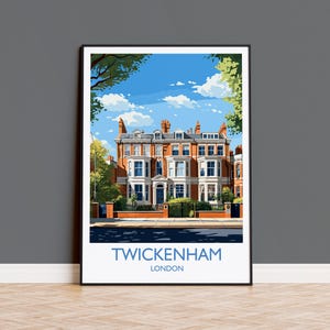 Twickenham Travel Print, Travel Poster of Twickenham, London,  England, London Art Lovers Gift, Wall Art Print