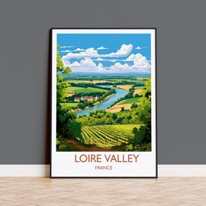 Loiretal Poster, Reisedruck von Loiretal, Weinregion Frankreichs, Europa