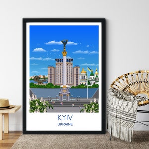 Travel Poster of Kyiv, Travel Print of Kyiv, Kyiv Poster, Ukraine, Ukraine Poster, Travel Gift, Kyiv Gift