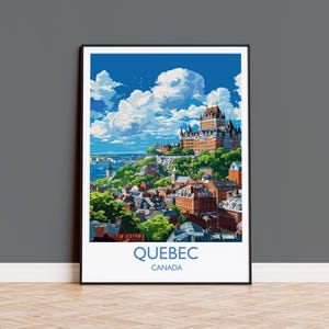 Impression de voyage au Québec, affiche de voyage du Québec, Canada, cadeau de la ville de Québec, cadeau des amateurs d'art québécois, art cadeau Canada, impression d'art mural
