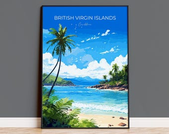 British Virgin Islands Travel Print, Travel Poster of British Virgin Islands , Caribbean, British Virgin Islands  Gift, Wall Art Print