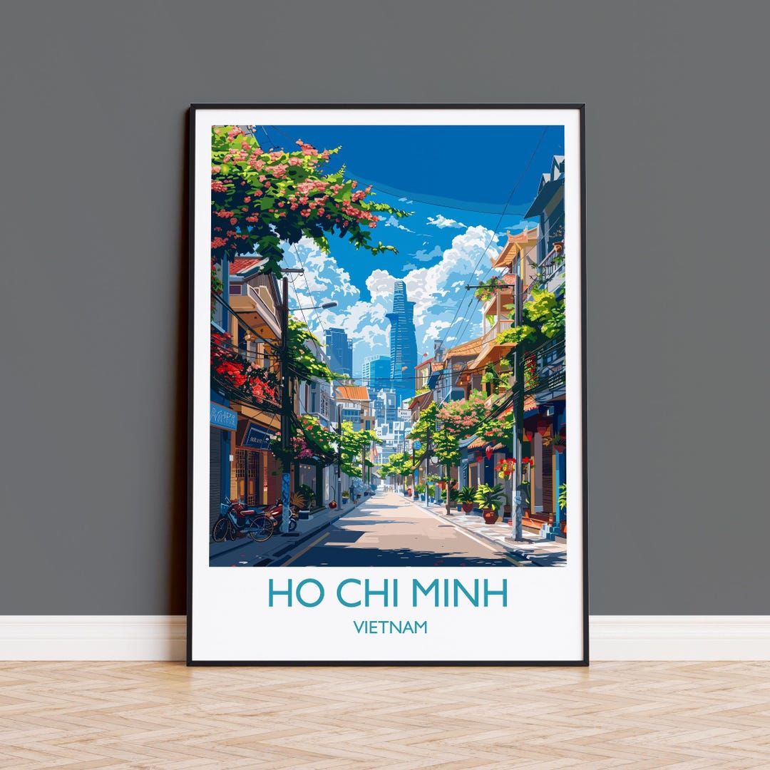Ho Chi Minh Travel Print, Travel Poster of Ho Chi Minh, Vietnam