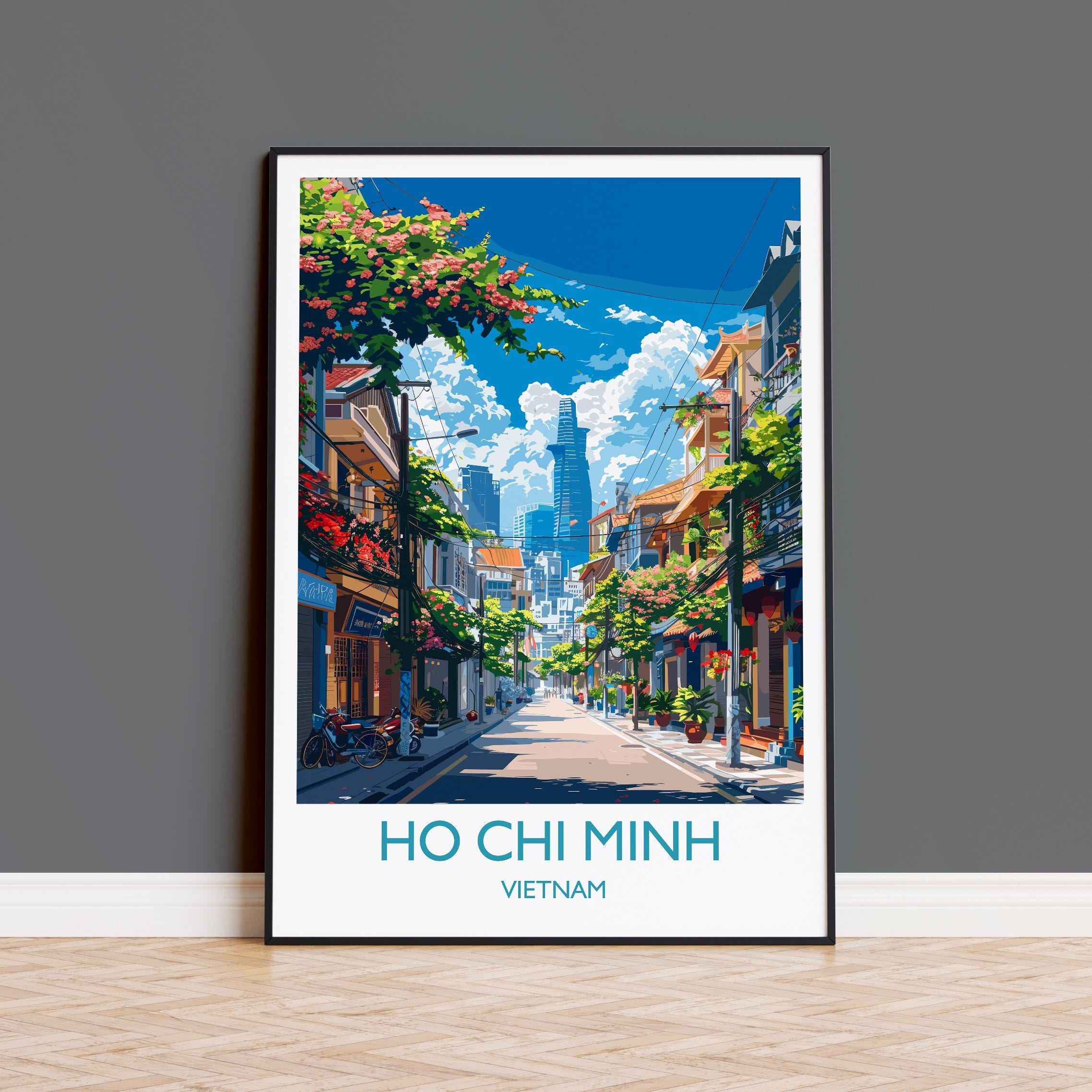 Ho Chi Minh Travel Print, Travel Poster of Ho Chi Minh, Vietnam
