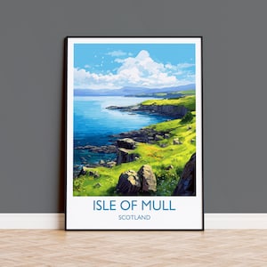 Isle of Mull Poster Wall Art, Travel Print of Isle of Mull, Scotland, UK, Travel Gift
