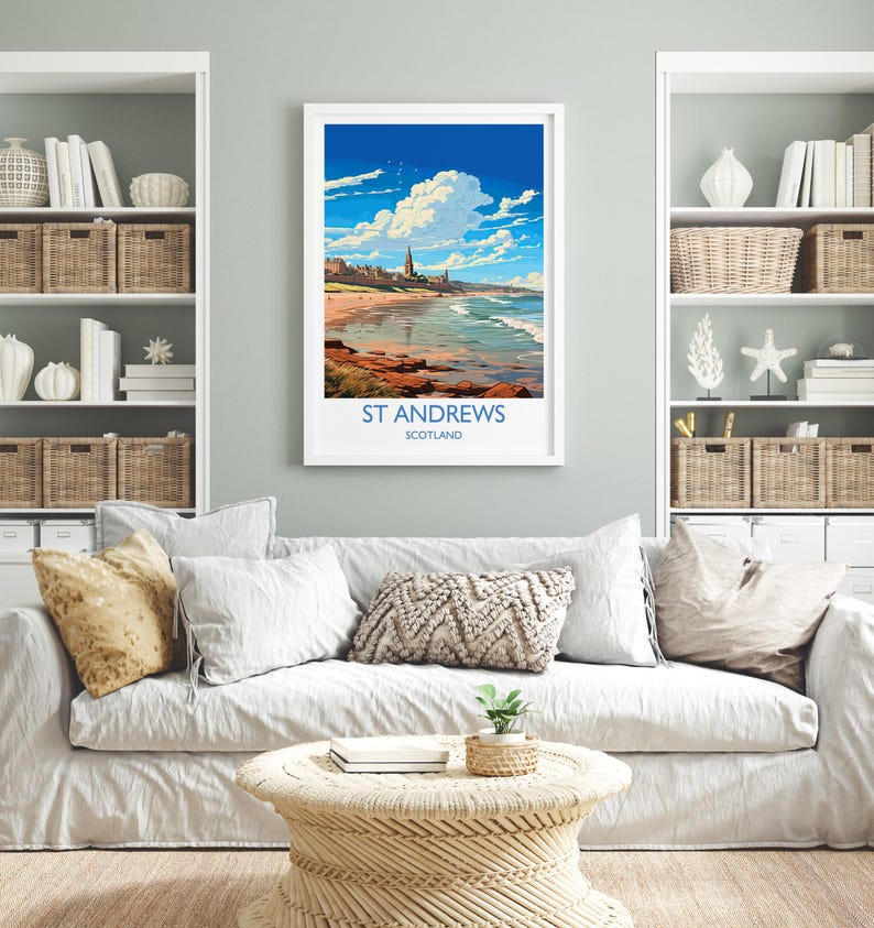 St Andrews Travel Poster Wall Art, Travel Print of St Andrews, Scotland ...