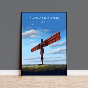 Angel of the North Travel Print Wall Art, Travel Poster of Angel of the North, England, Angel of the North Art Gift, Wall Art Print