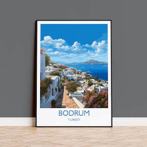 Bodrum Travel Print, Travel Poster of Bodrum, Turkey Poster, Bodrum Gift, Bodrum Art, Turkey Art