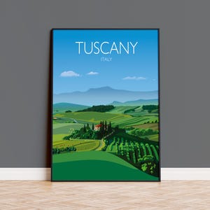 Travel Poster of Tuscany , Travel Print of Tuscany, Region of Italy, Italy Travel Poster, Tuscany landscape