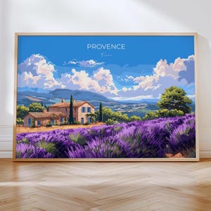 Provence Reiseplakat Wandkunst Landschaft, Reisedruck von Provence, Provence Kunstliebhaber Geschenk, Frankreich Kunstgeschenk
