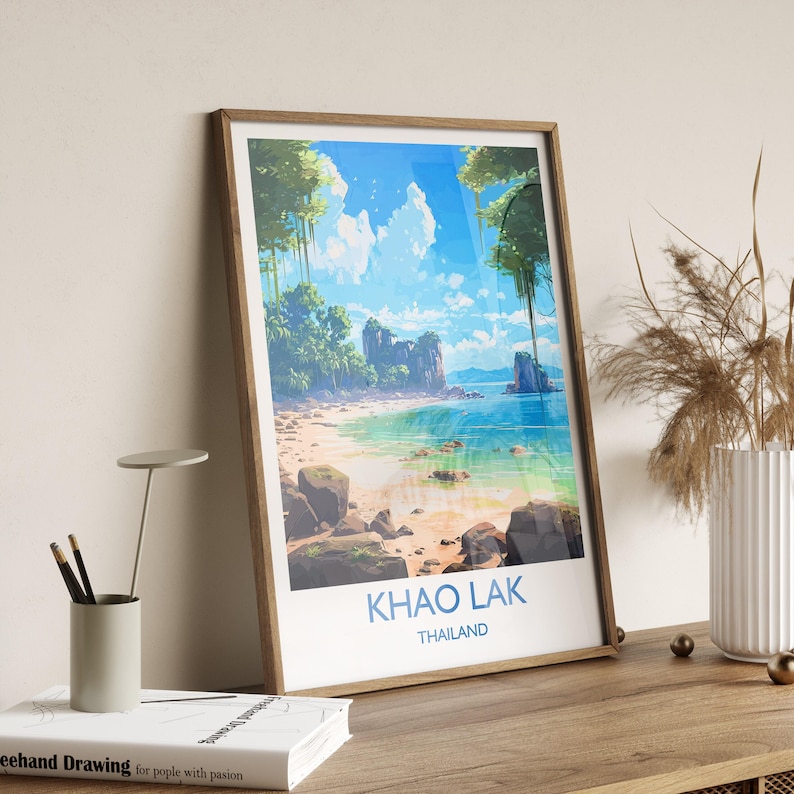 Khao Lak Travel Print, Travel Poster of Khao Lak, Thailand, Khao Lak Gift, Wall Art Print image 4