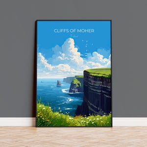 Cliffs of Moher Druck, Reiseposter von Cliffs of Moher, Cliffs of Moher Geschenk, Irland Kunstgeschenk, Reisegeschenk