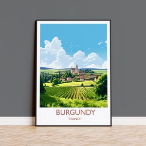 Burgund Poster, Reisedruck von Burgund, Weinregion, Burgund Geschenk, Frankreich Kunst, Europa, Reisegeschenk