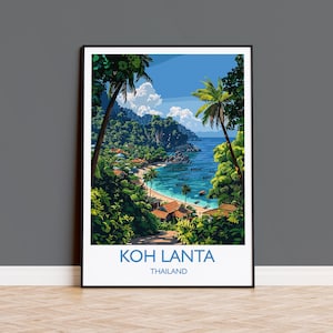 Koh Lanta Reise Druck, Reise Poster von Koh Lanta, Thailand, Koh Lanta Kunstliebhaber Geschenk, Wand Kunst Druck