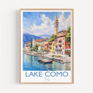 Comer See Poster, Druck von Comer See, Italien, Venedig Poster, Reise Aquarell Geschenk