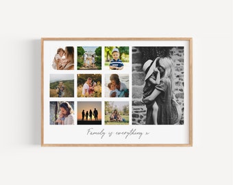 Collage de fotos impreso personalizado / Impresión de fotos / Retrato familiar / Foto familiar / Regalo personalizado / Ideas de regalo para él o ella
