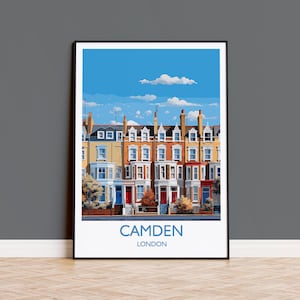 Camden Wall Art Travel Poster, Travel Print of Camden, London Poster, Camden Gift, Camden Art, London Art Lovers UK Travel Gift