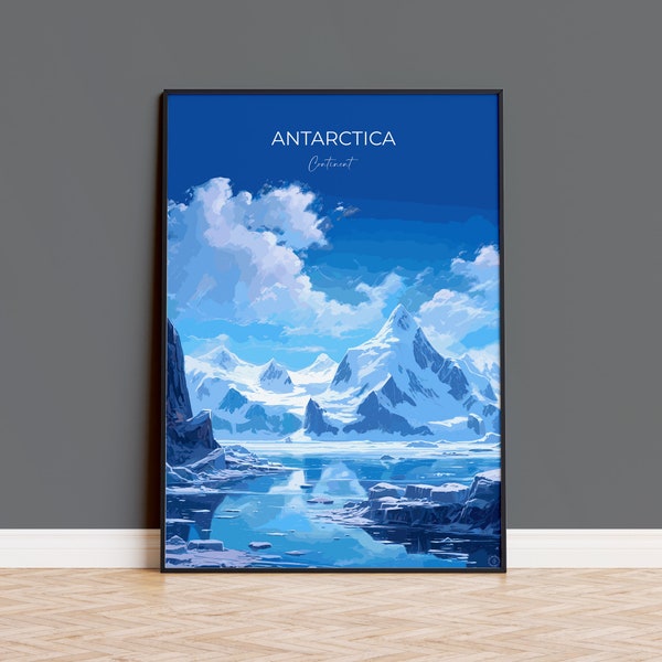 Impresión de viaje de la Antártida, cartel de viaje de la Antártida, regalo de la Antártida, regalo de arte de la Antártida, impresión de arte de pared