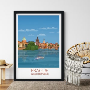 Travel Poster of Prague , Travel Print of Prague, City of Prague, Czech Republic, Travel Poster, Prague Cityscape