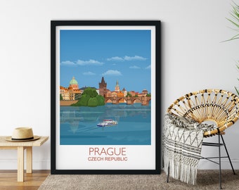 Prague Czech Republic Art Print, City Travel Poster, Europe Wall Art