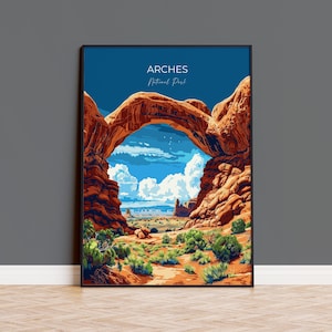 Arches National Park Travel Print Wall Art, Travel Poster of Arches, National Park Art Lovers Gift, Utah, USA, Travel Wall Art Gift