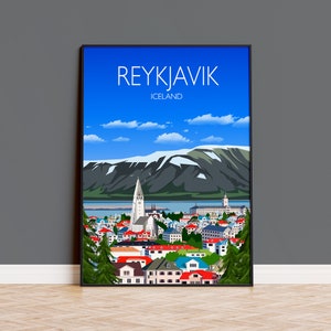 Island Wandbild, Island Wandbild, Reykjavik Reisedruck, Island Wandkunst, Reykjavik Island Wanddeko
