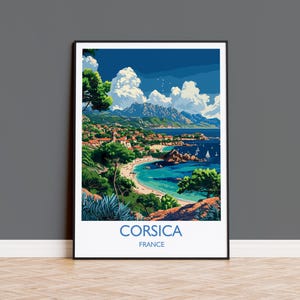 Korsika Reisedruck, Wandkunst, Reiseplakat von Korsika, Korsika Kunstliebhaber Geschenk, Frankreich, French Art Geschenk